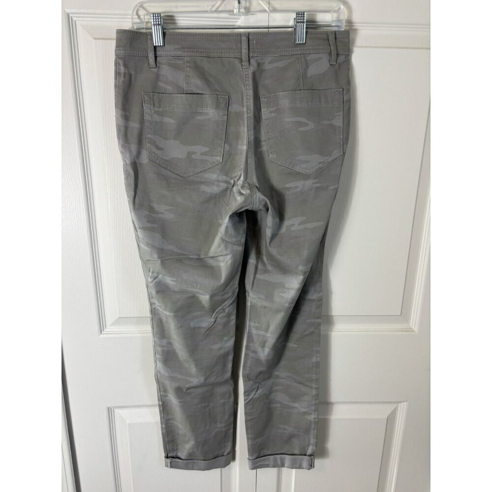 J. Jill Women Size 6 Pants Gray Green Subtle Camo Slim Straight Chinos Stretch - Picture 5 of 6